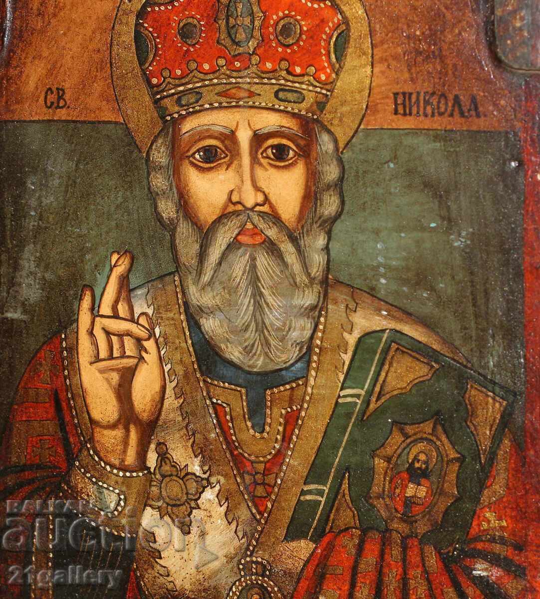 Hand painted icon triptych Saint Nicholas the Wonderworker - 5 Hand painted icon triptych Saint Nicholas the Wonderworker - 5