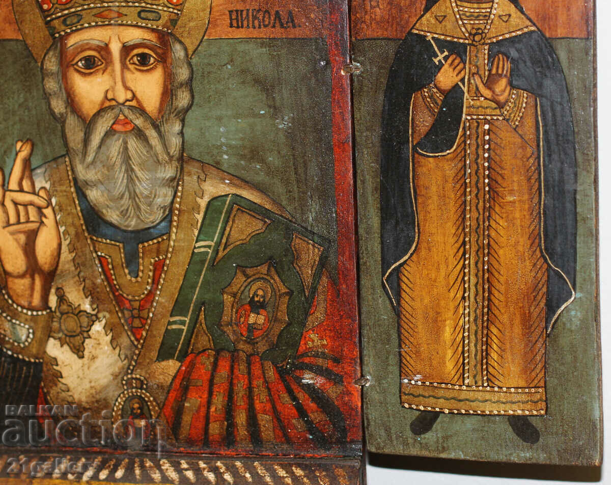 Hand painted icon triptych Saint Nicholas the Wonderworker - 7 Hand painted icon triptych Saint Nicholas the Wonderworker - 7