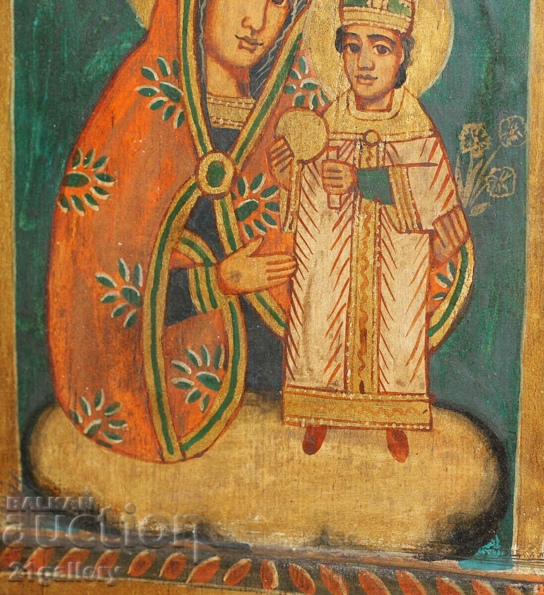 Delivery of Hand-painted icon triptych Holy Virgin and Child