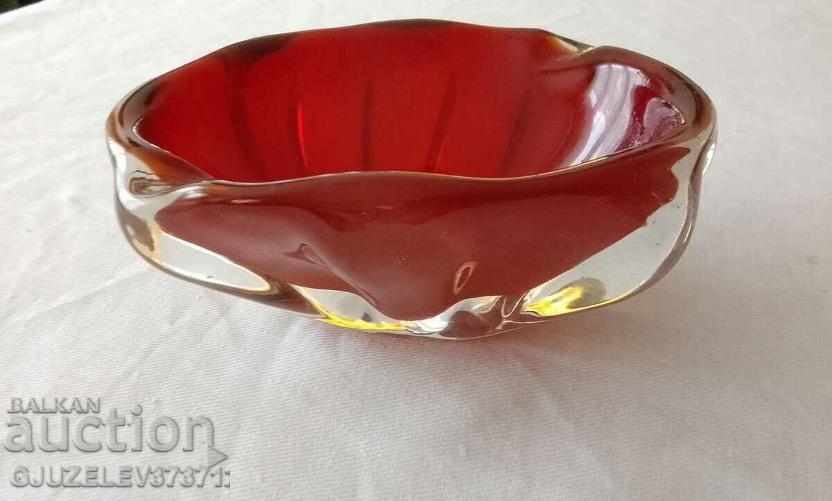 Murano Crystal Glass Ashtray