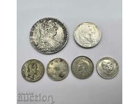 6 Thaler silver coins 5 marks 1/4 florin 1 crown 1916 etc.