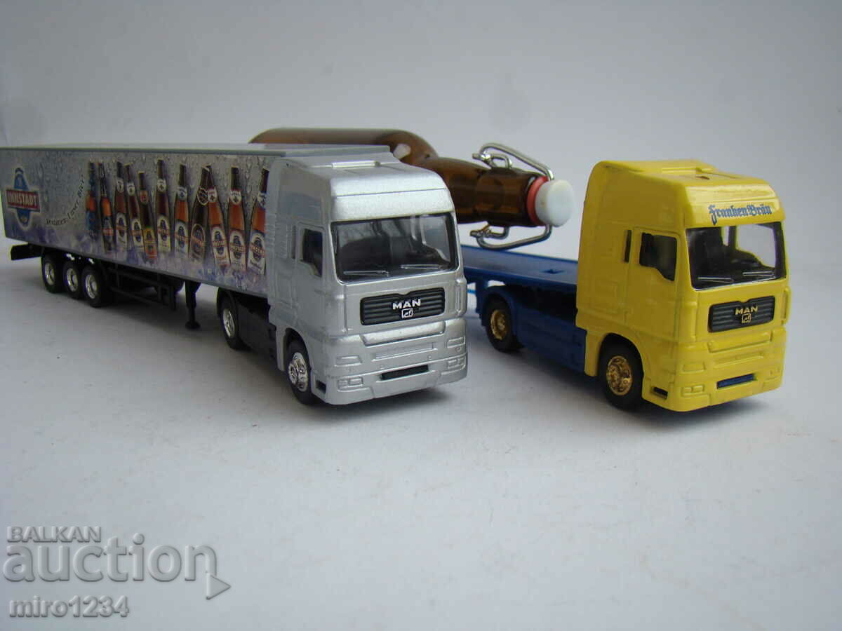 BZC 1/87 H0 GRELL LOT 2 ANVELOPE CAMION MAN TGA MODEL cărucior