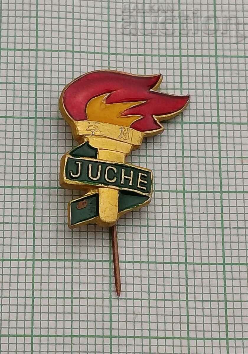 NORTH KOREA JUCHE DPRK YOUTH BADGE