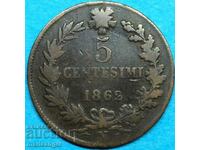 ITALIA 1862 5 centesimi centesimi N - Napoli