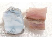 PAIR OF MILK OPAL - PINK & BLUE - PERU - 62.57 carats (414)