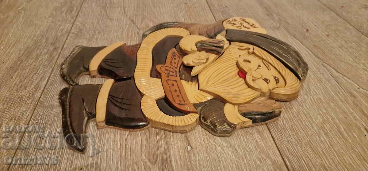 Auction Vintage Wooden Santa - Norway. 31cm/ 24cm Auction Vintage Wooden Santa - Norway. 31cm/ 24cm