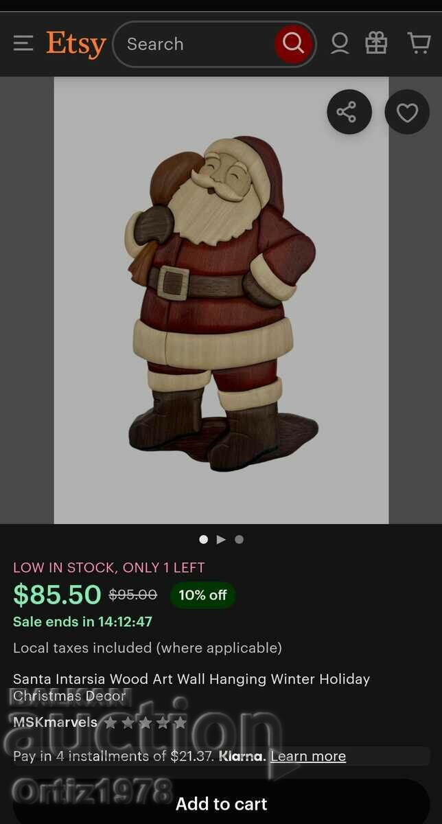 Vintage Wooden Santa - Norway. 31cm/ 24cm - 6 Vintage Wooden Santa - Norway. 31cm/ 24cm - 6