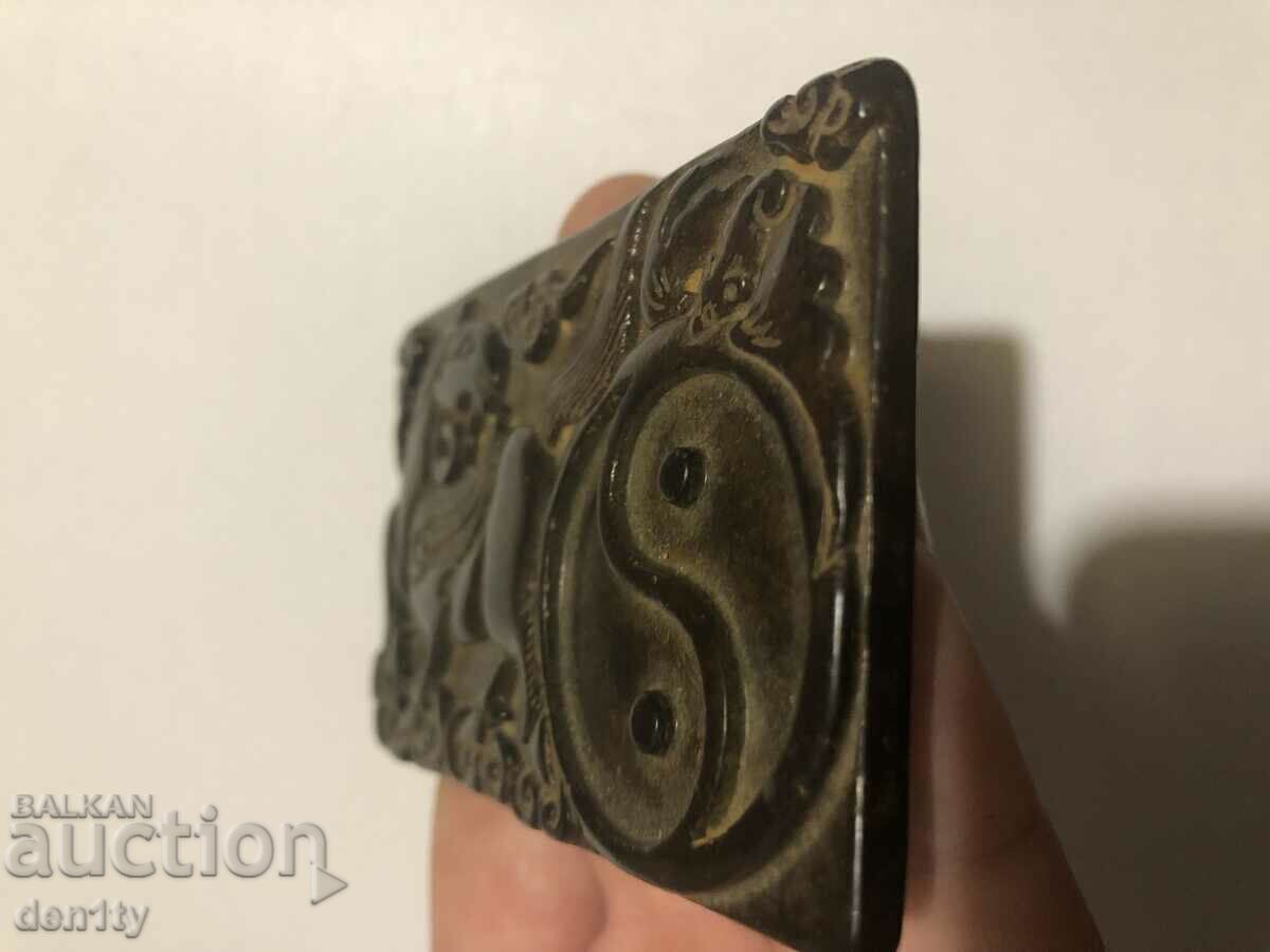 Chinese yin yang stone carving - 6