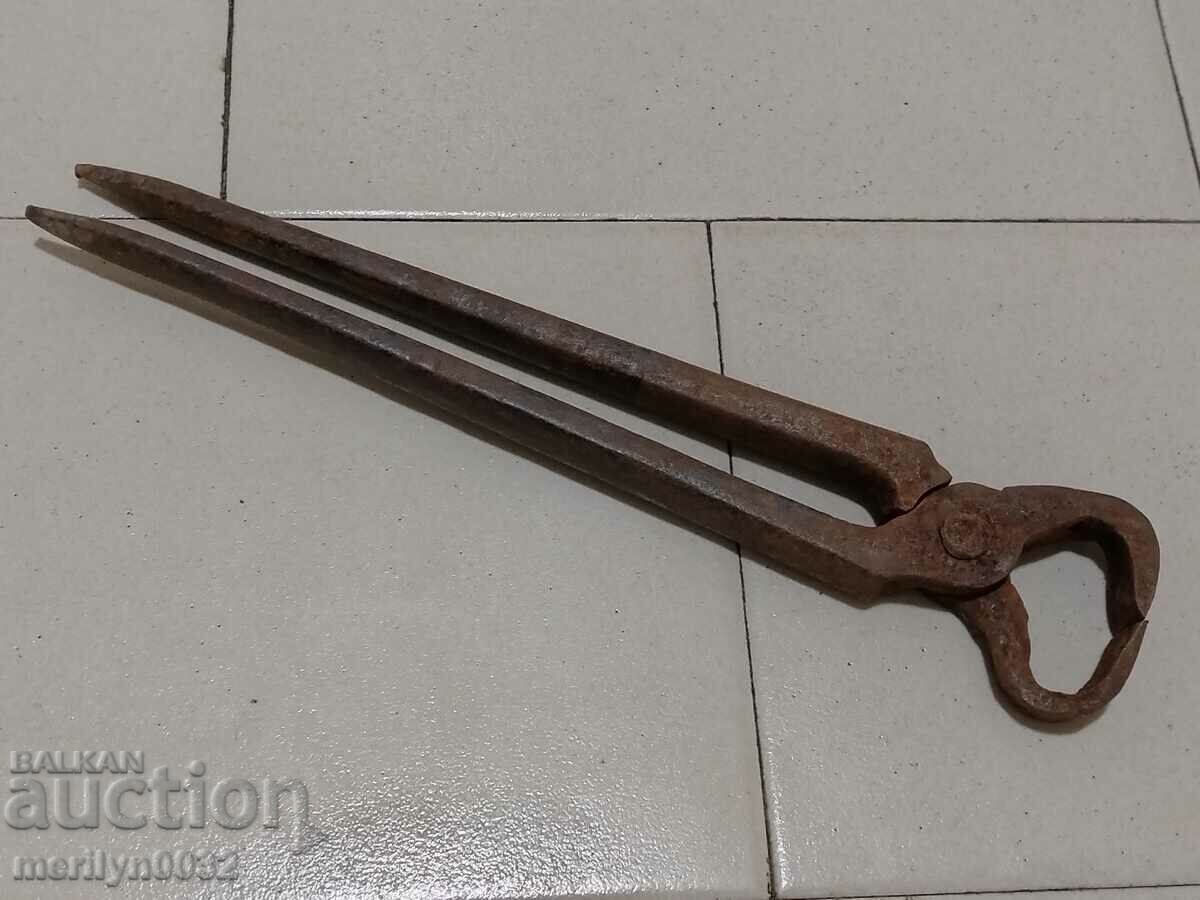 Old blacksmith's tongs, wrought iron, tool - 7 Old blacksmith's tongs, wrought iron, tool - 7