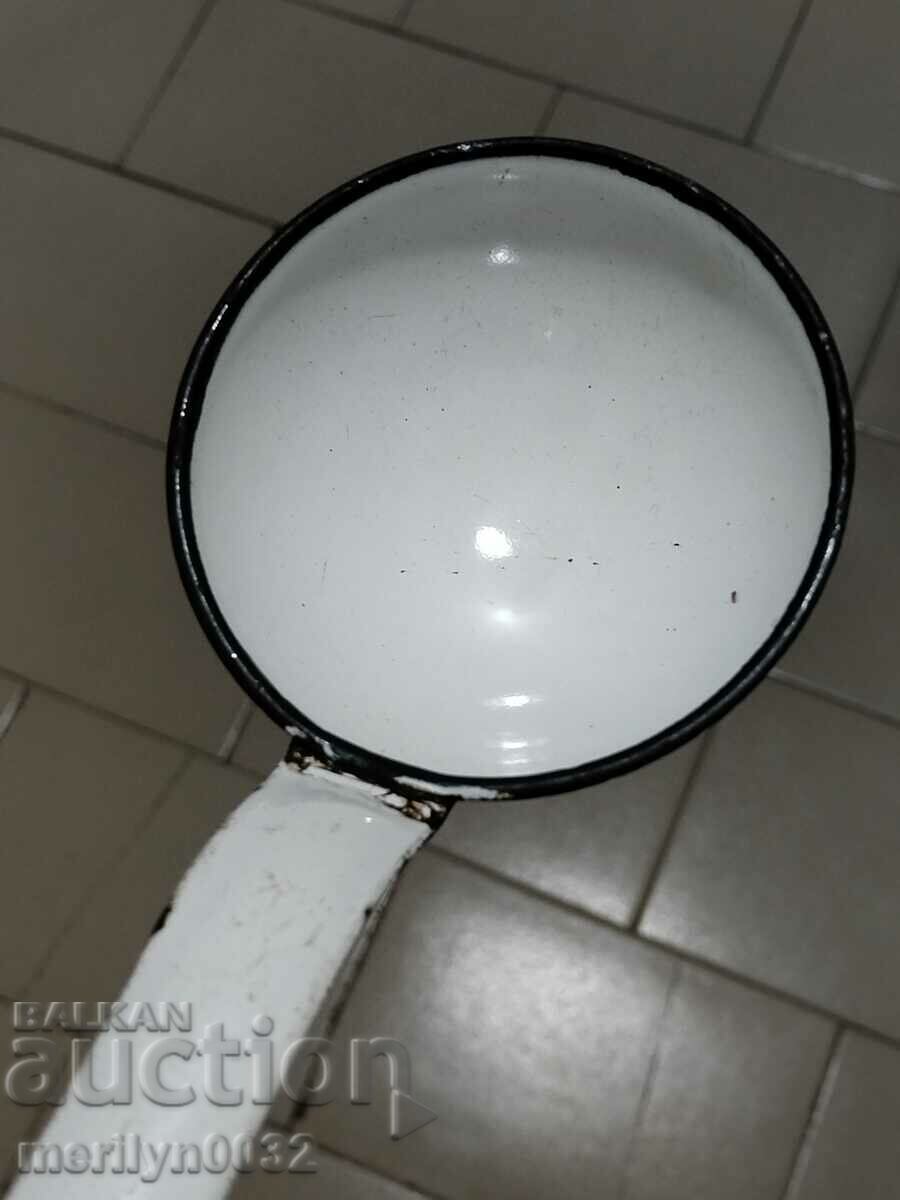 Delivery of Old enamel ladle, enamel spoon, early soc, NRB Delivery of Old enamel ladle, enamel spoon, early soc, NRB