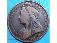 Marea Britanie 1 Penny 1899 Victoria 30mm Bronz