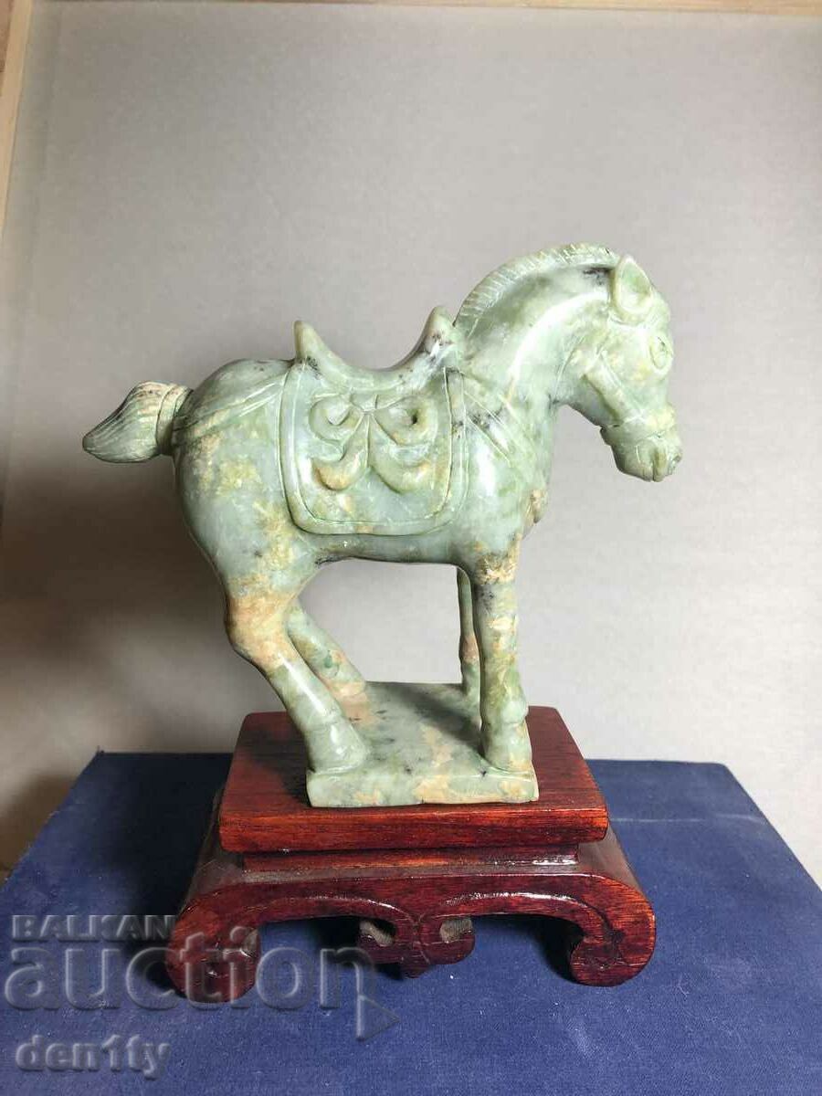 large Chinese stone horse, jade? soapstone?