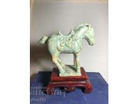 large Chinese stone horse, jade? soapstone?