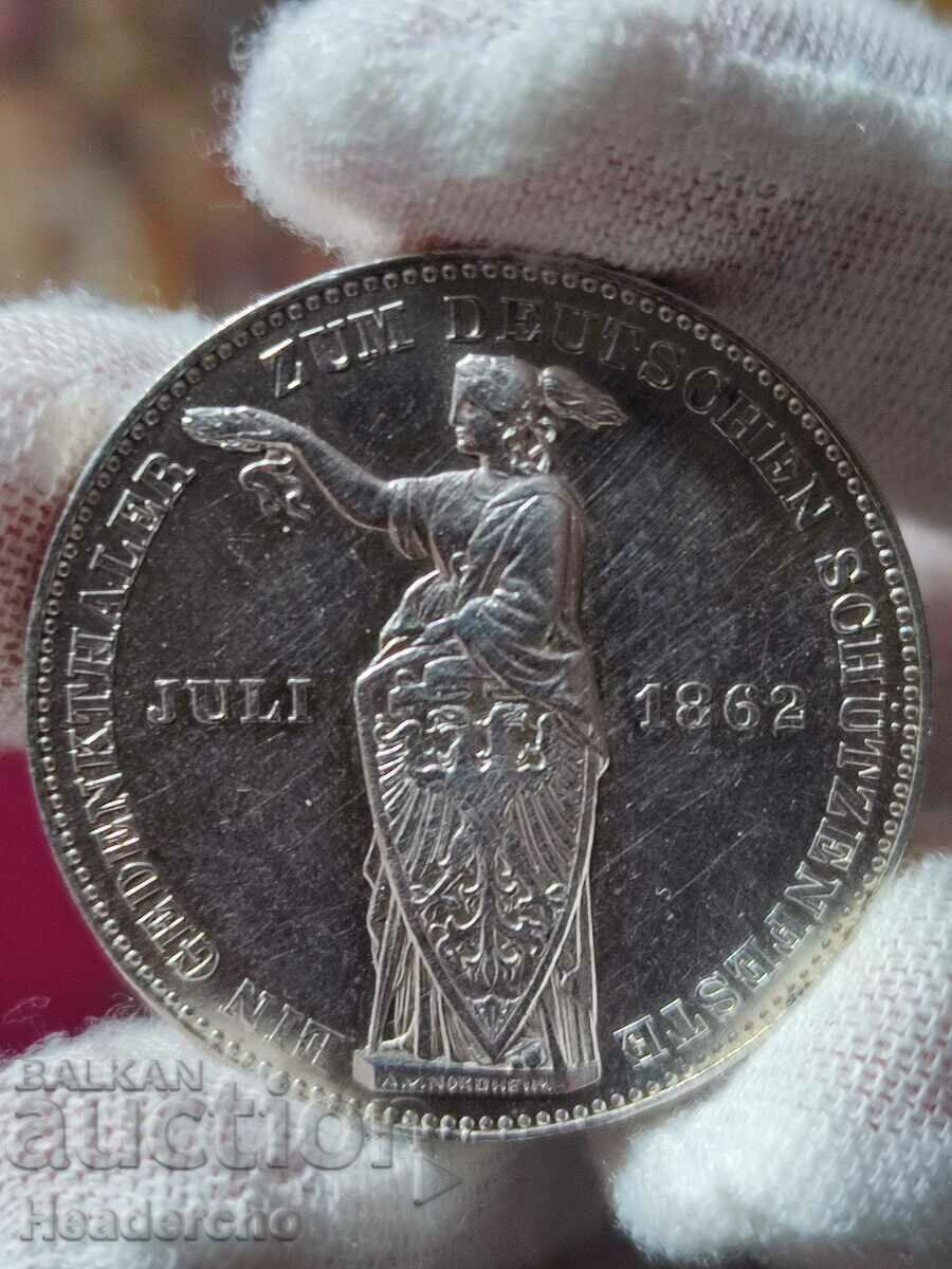 1 thaler 1862 Frankfurt, Germany (Silver) 1 thaler 1862 Frankfurt, Germany (Silver)
