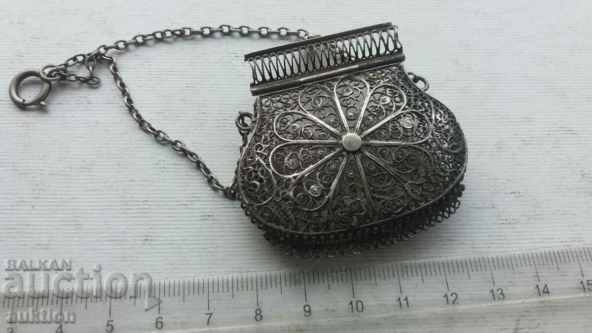 MASSIVE SILVER WOMEN'S BAG FILIGRAN - SOUVENIR 30 GR - 6 MASSIVE SILVER WOMEN'S BAG FILIGRAN - SOUVENIR 30 GR - 6