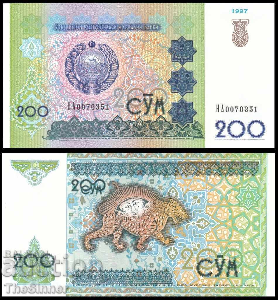 UZBEKISTAN 200 Sum UZBEKISTAN 200 Sum, P80, 1997 UNC /c