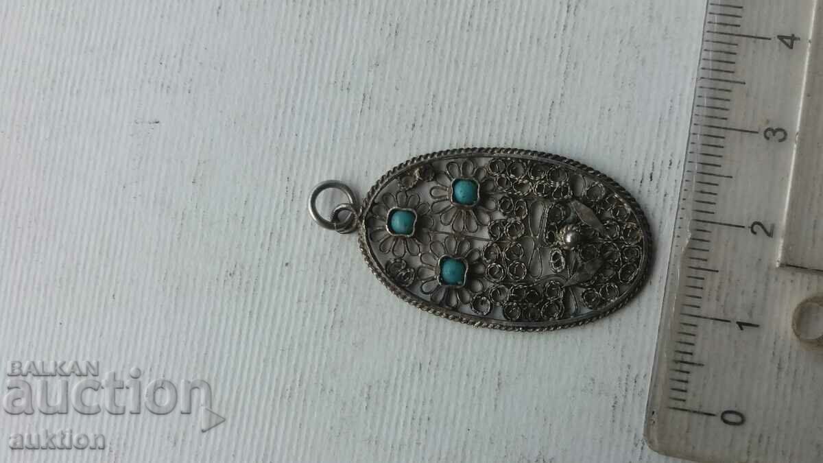 FILIGRAN - SILVER PENDANT WITH STONES - 5 FILIGRAN - SILVER PENDANT WITH STONES - 5