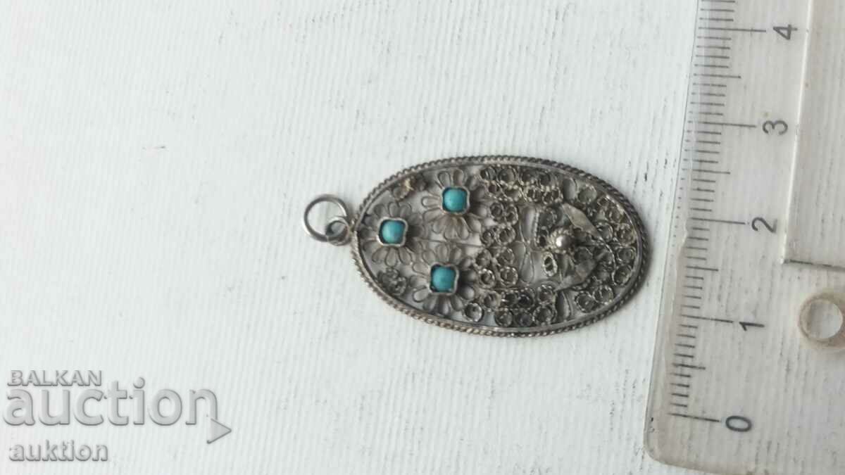 FILIGRAN - SILVER PENDANT WITH STONES - 6 FILIGRAN - SILVER PENDANT WITH STONES - 6