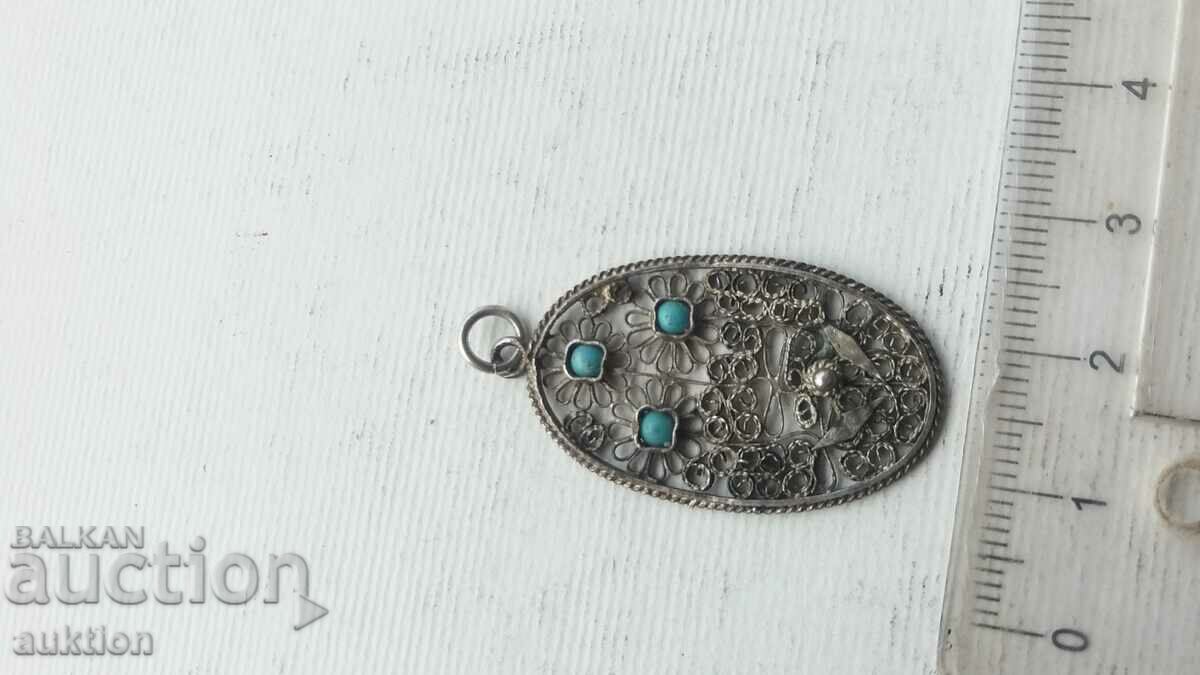 FILIGRAN - SILVER PENDANT WITH STONES - 7 FILIGRAN - SILVER PENDANT WITH STONES - 7