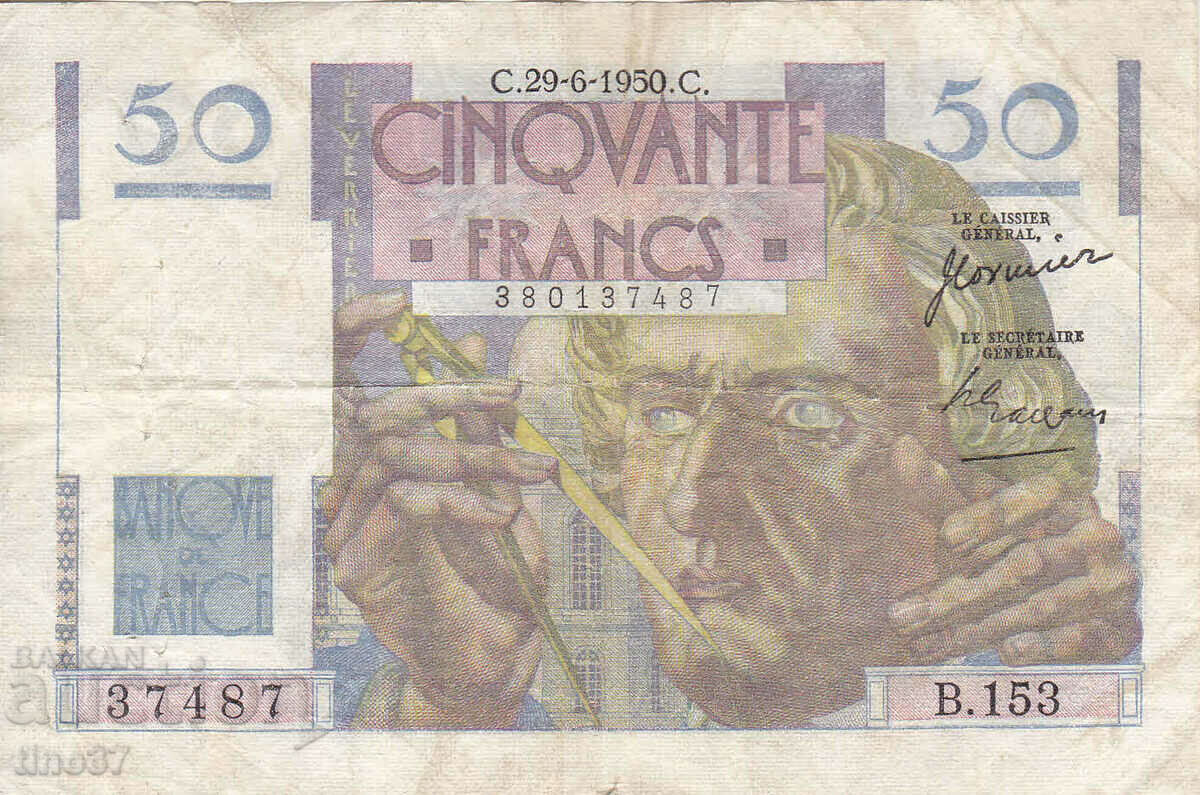 tino37- FRANTA - 50 FRANC - 1950 - F cu preț € 9.30 | 18.19 BGN