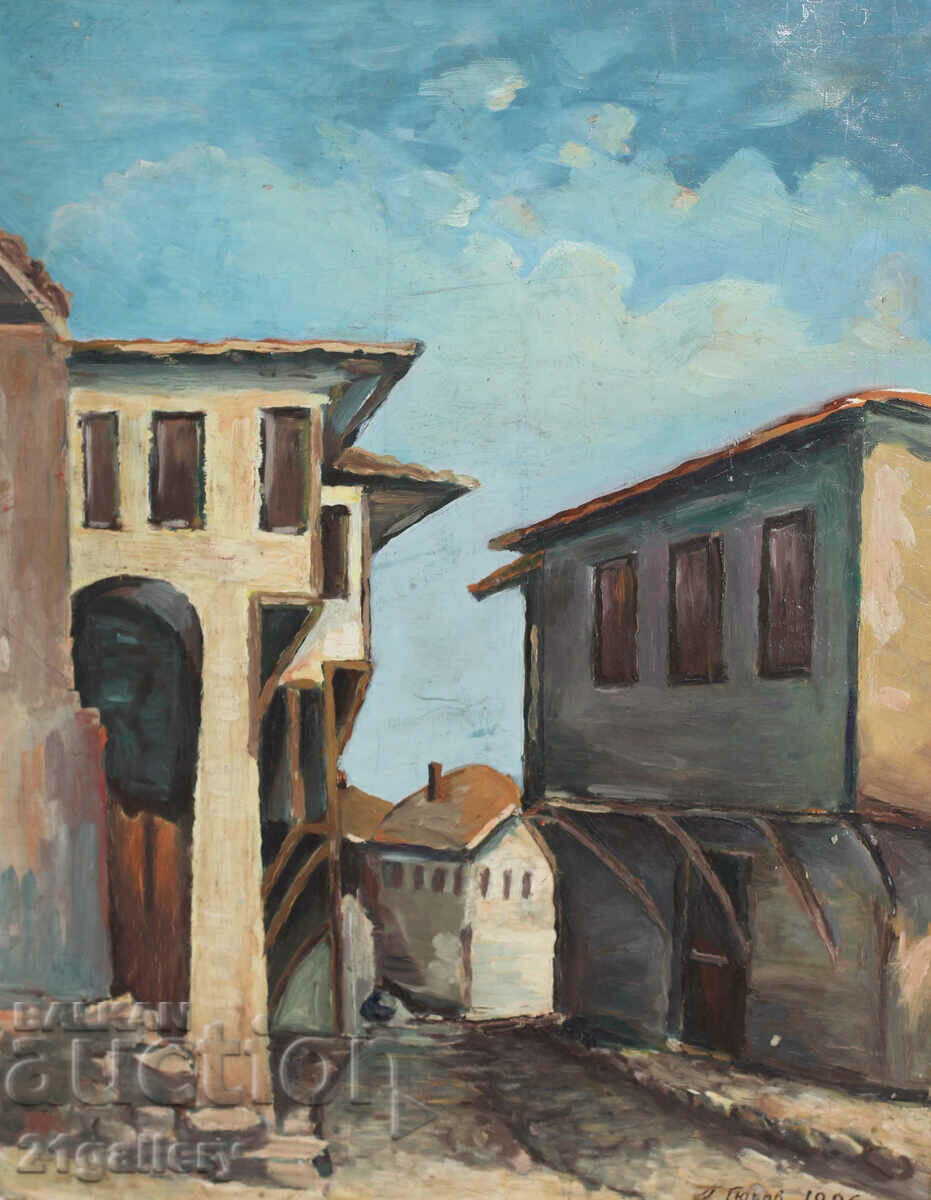 Landscape, oil paints, signed and dated 1986. with price 200.00 BGN | € 102.26 Landscape, oil paints, signed and dated 1986. with price 200.00 BGN | € 102.26