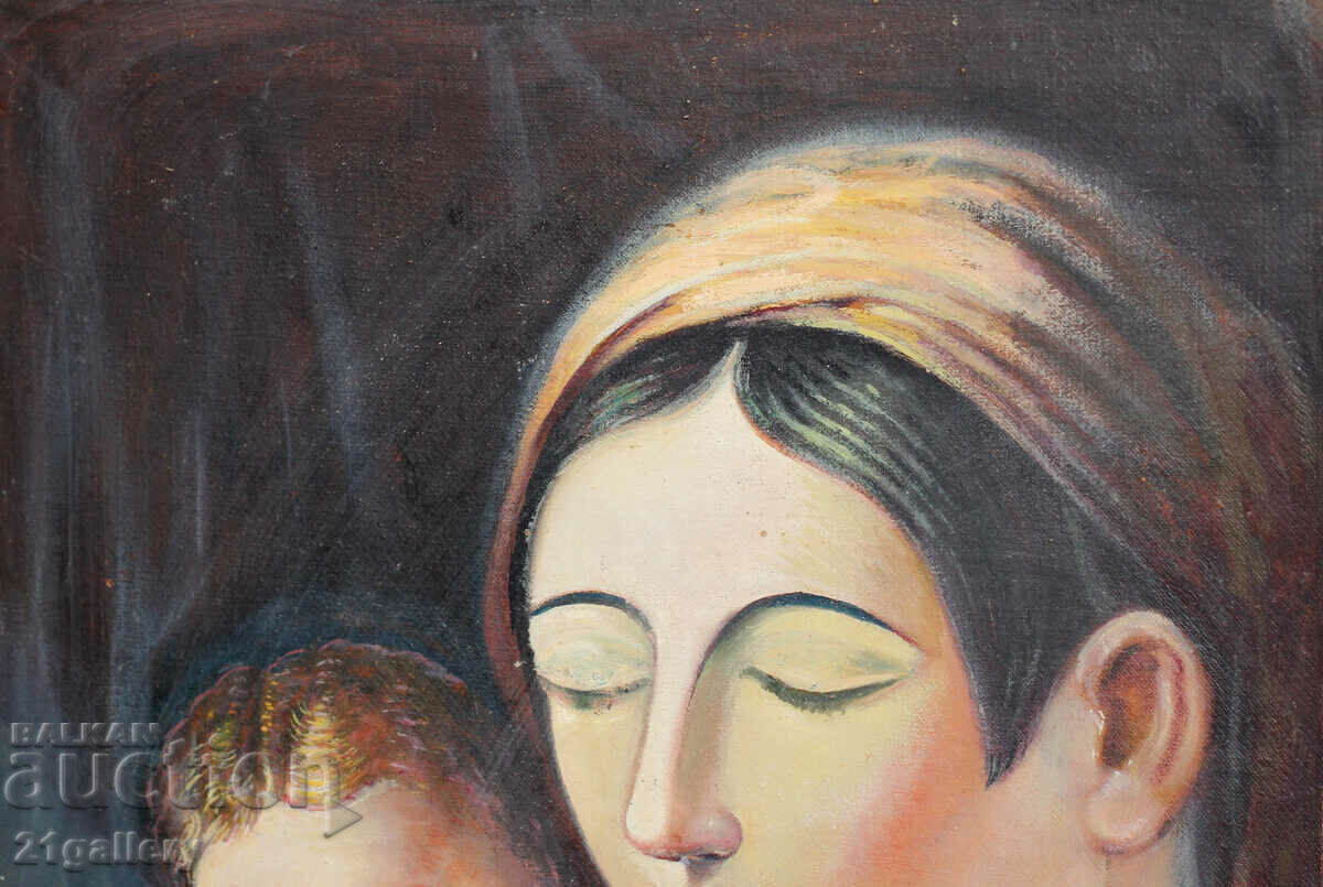 Auction "Madonna and Child" oil, early/mid 20th century. Auction "Madonna and Child" oil, early/mid 20th century.