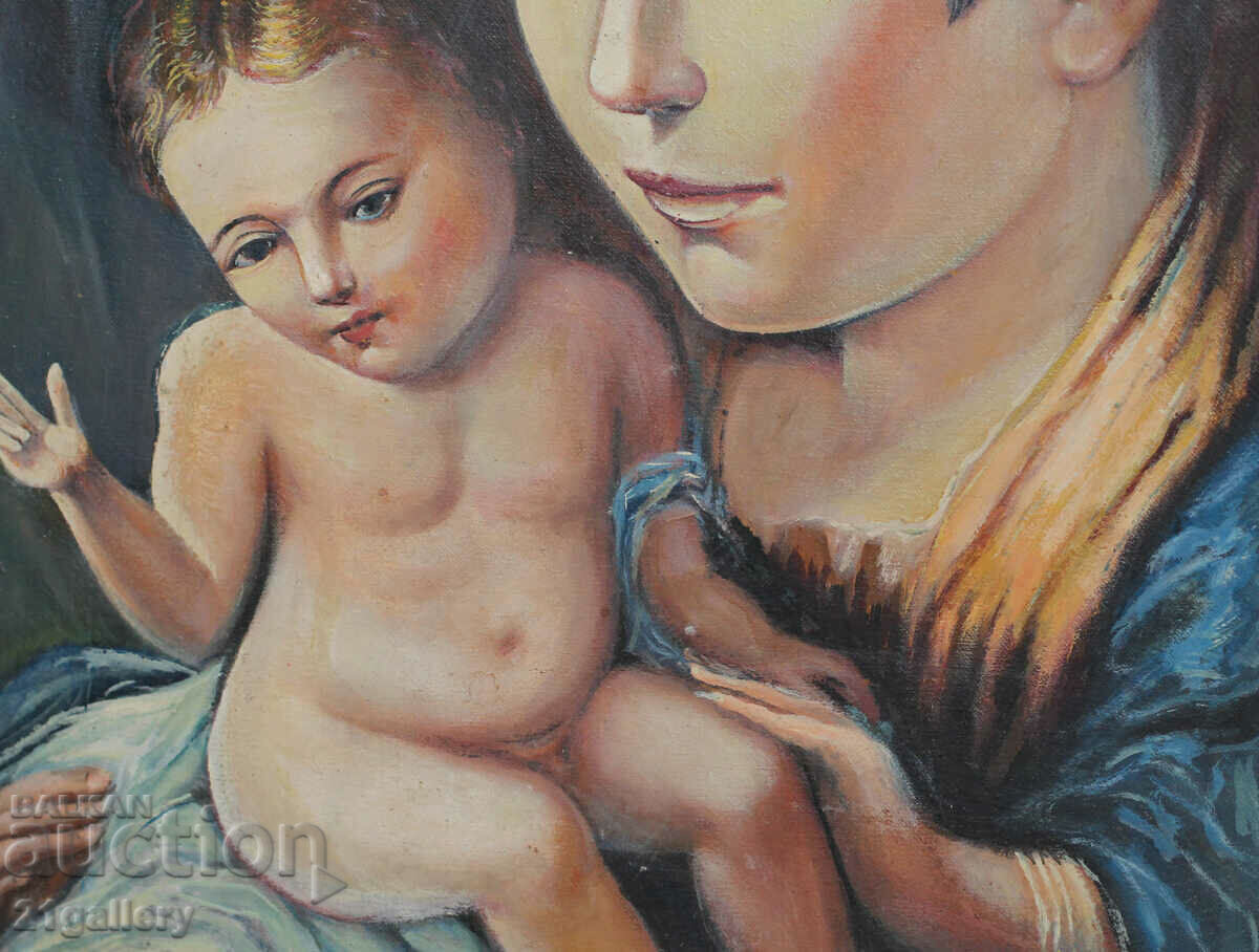 "Madonna and Child" oil, early/mid 20th century. - 5 "Madonna and Child" oil, early/mid 20th century. - 5