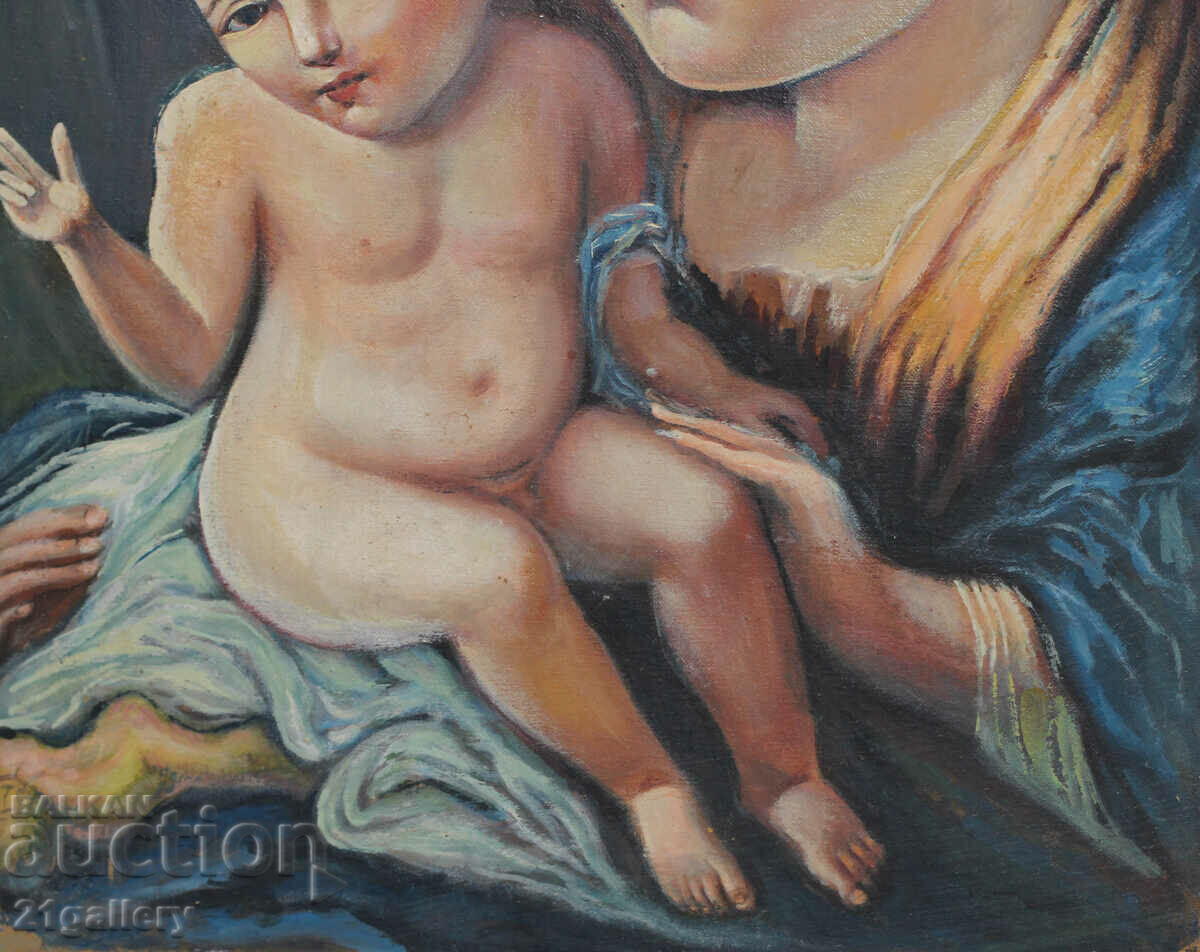 "Madonna and Child" oil, early/mid 20th century. - 6 "Madonna and Child" oil, early/mid 20th century. - 6