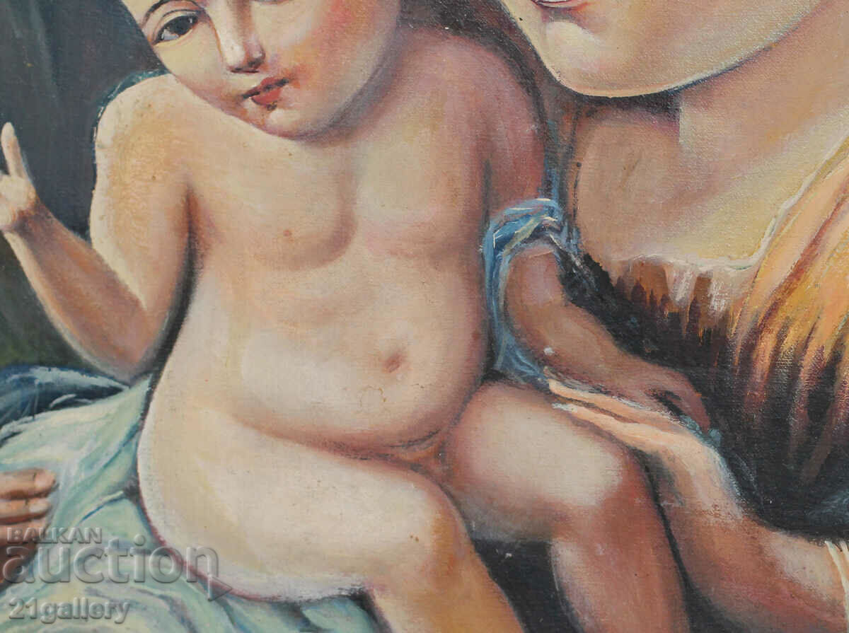 "Madonna and Child" oil, early/mid 20th century. - 7 "Madonna and Child" oil, early/mid 20th century. - 7