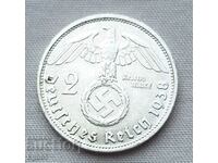 2 timbre 1938 Swastika al treilea Reich.#3