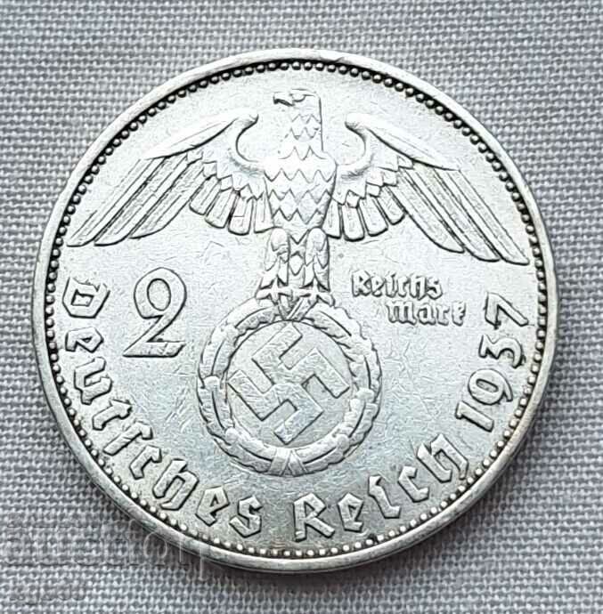 2 timbre 1937 Swastika al treilea Reich.#4