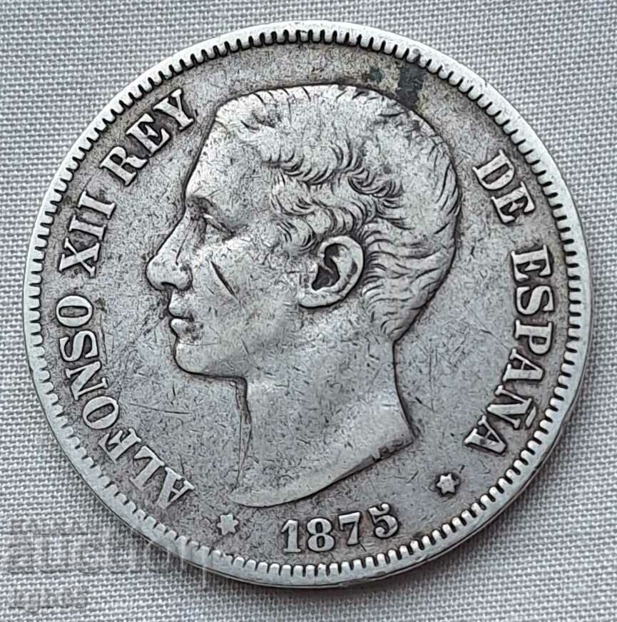 5 πεσέτες 1875 Ισπανία.