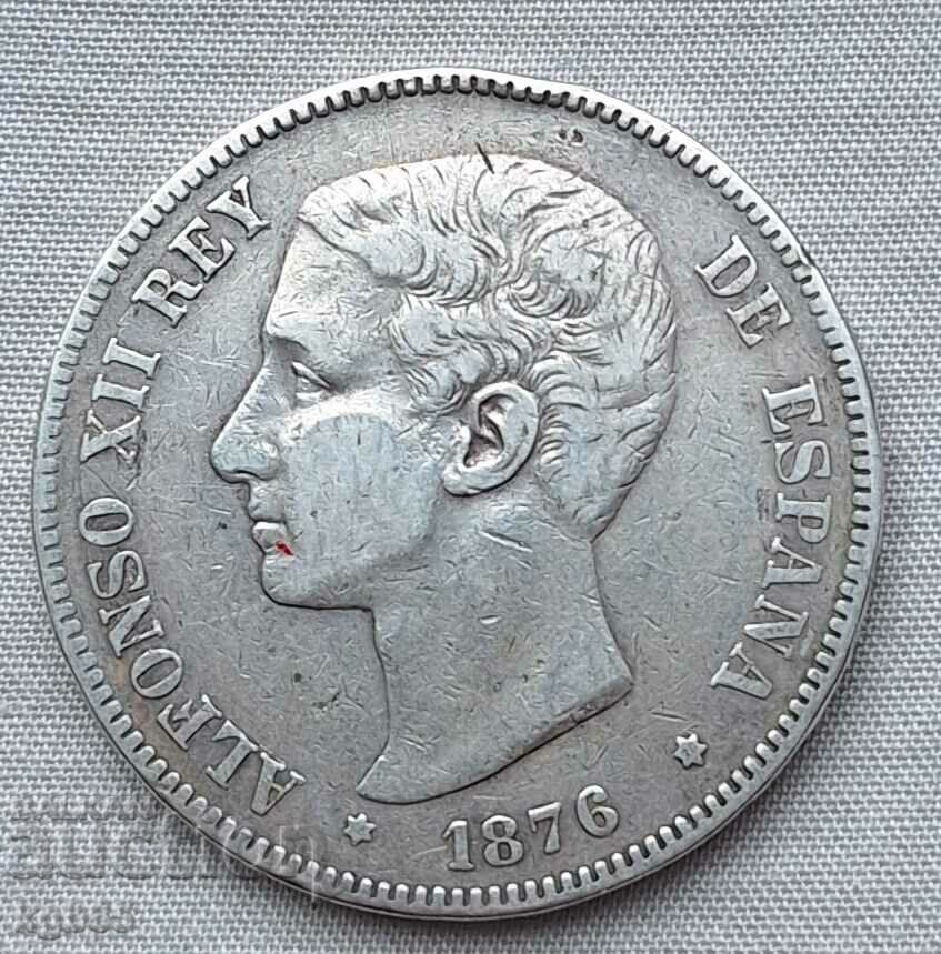 5 pesetas 1876 Spania #2