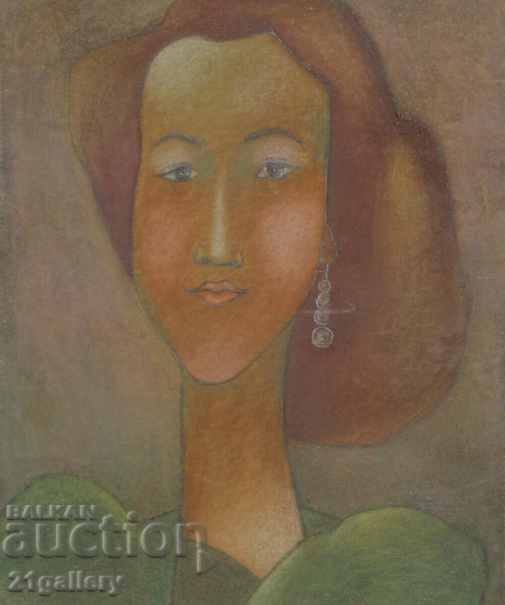 Iliya Rangelov Portrait pastel 1992 with price 150.00 BGN | € 76.69
