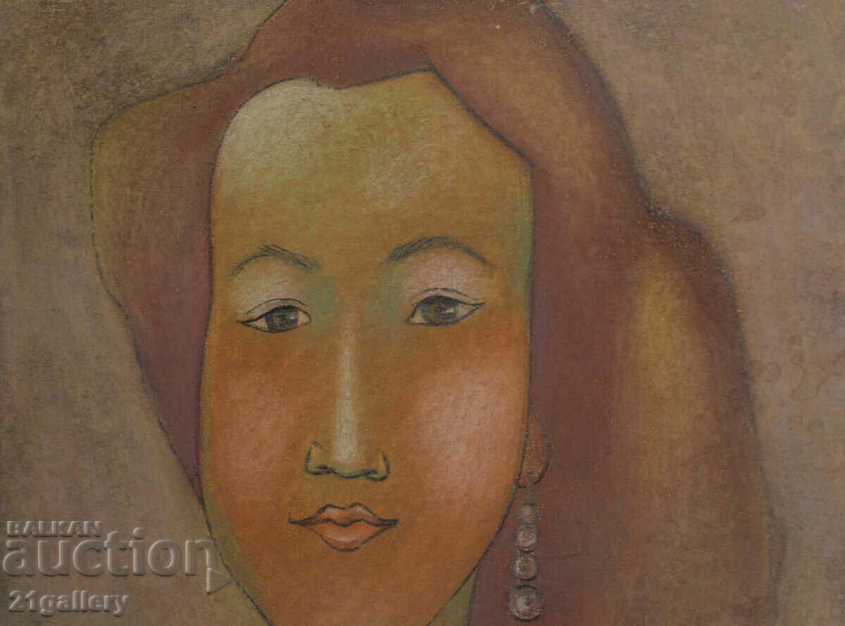 Auction  Iliya Rangelov Portrait pastel 1992