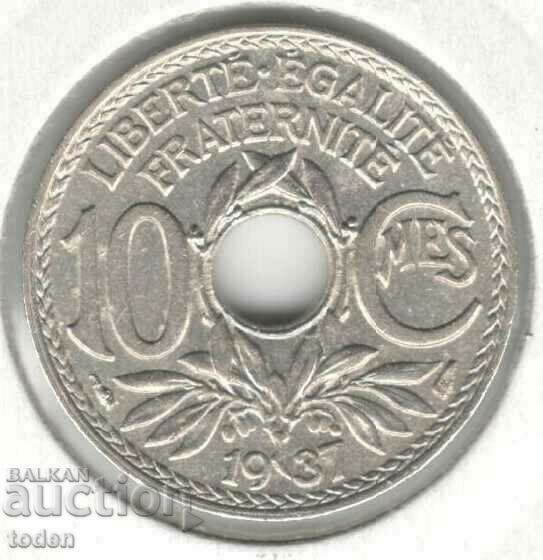 France-10 Centimes-1937-KM# 866a