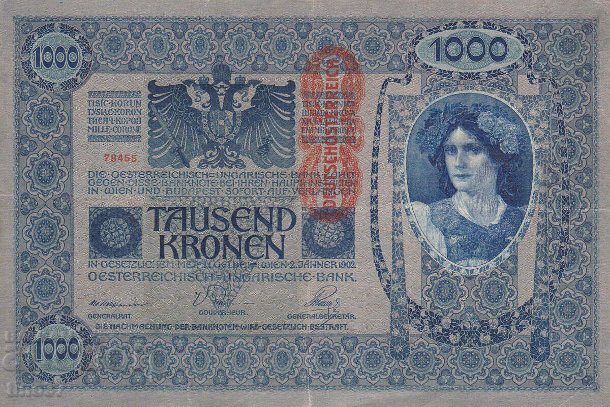 tino37 - AUSTRIA-HUNGARY - 1000 KRONEN - 1902 - VF with price 11.90 BGN | € 6.08 tino37 - AUSTRIA-HUNGARY - 1000 KRONEN - 1902 - VF with price 11.90 BGN | € 6.08