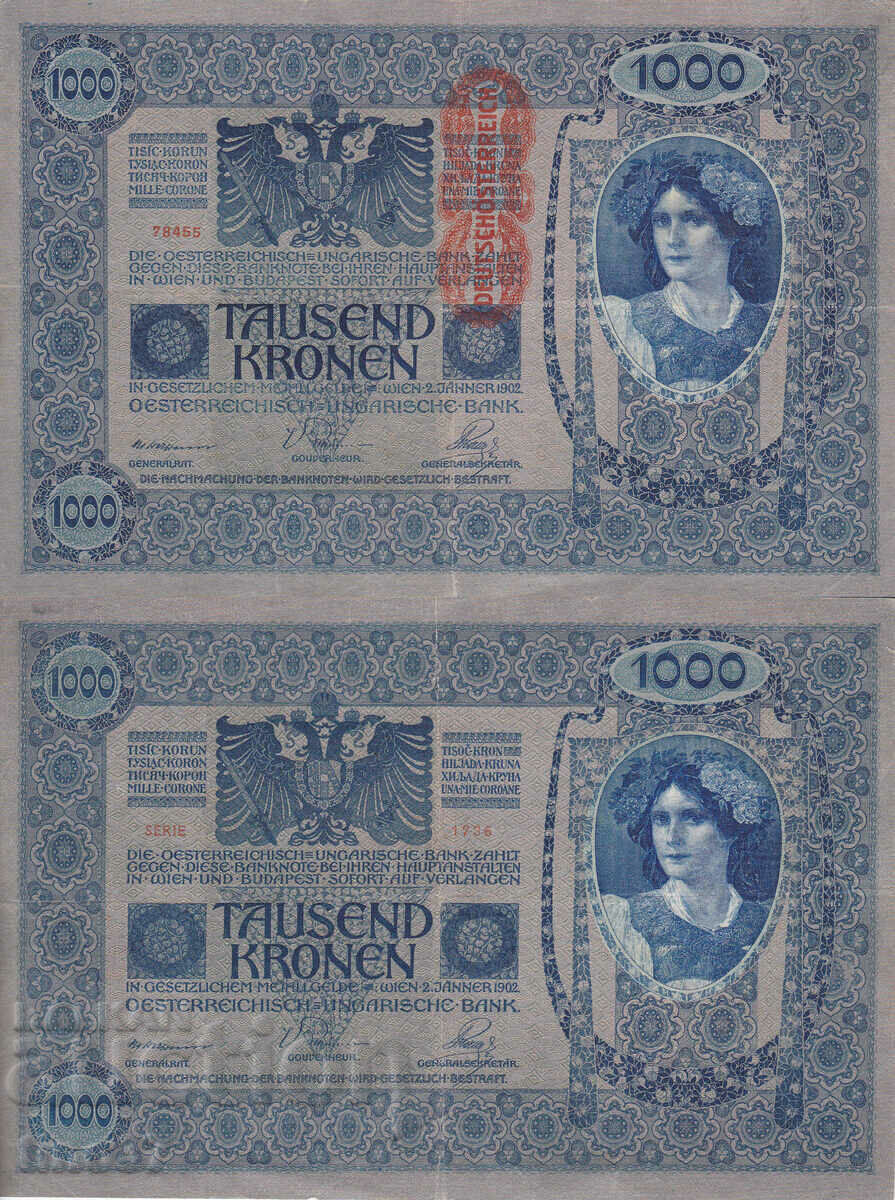 tino37 - AUSTRIA-HUNGARY - 1000 KRONEN - 1902 - VF tino37 - AUSTRIA-HUNGARY - 1000 KRONEN - 1902 - VF