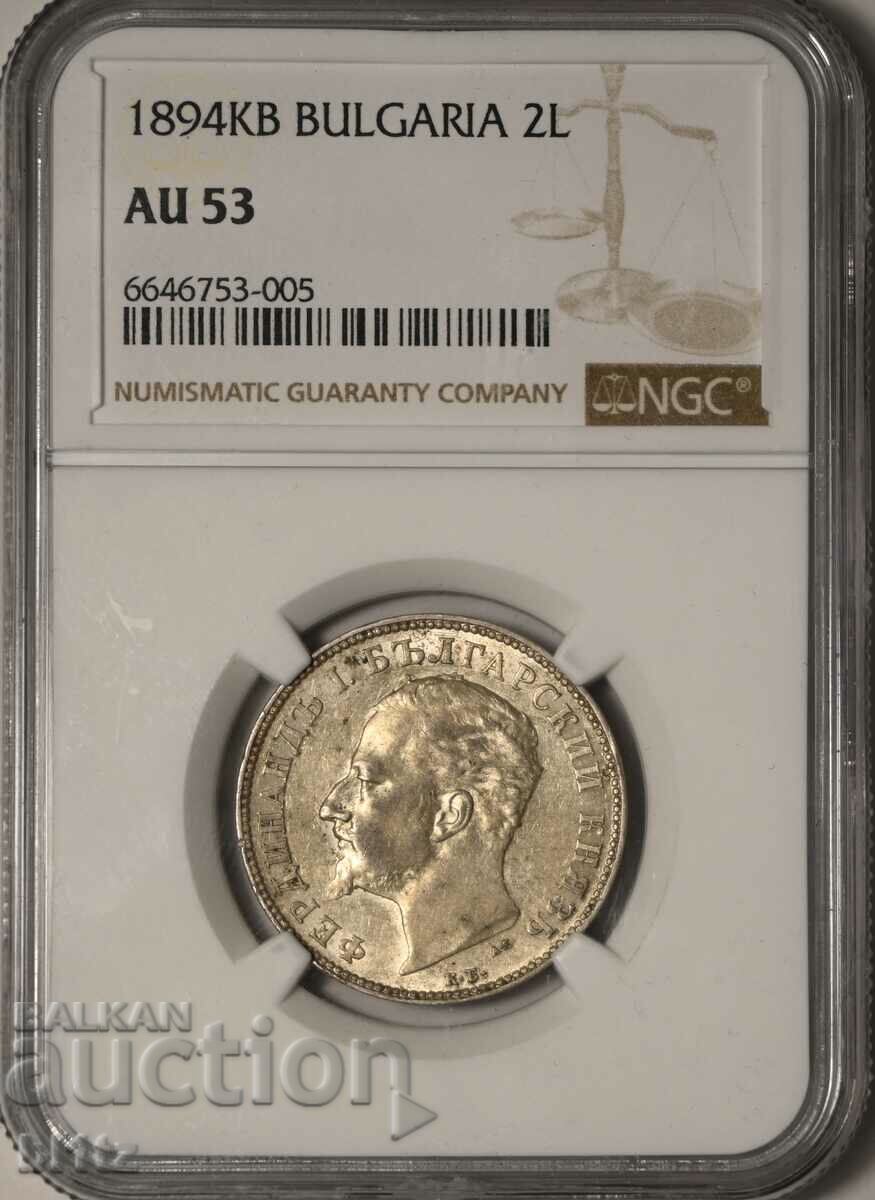 coin 2 LEVA 1894 NGC AU 53 - Underrated coin