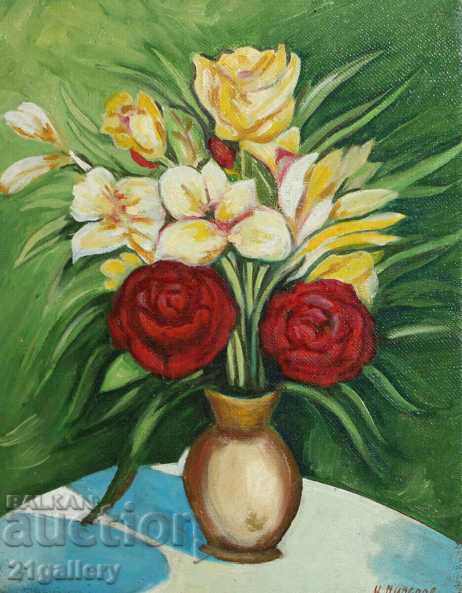 Никола Пиперов, натюрморт, маслени бои, подписана 2007г. Никола Пиперов, натюрморт, маслени бои, подписана 2007г.