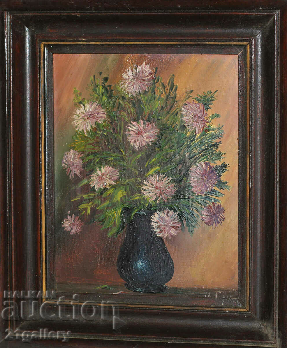 Still life oil paints vase with flowers signed 1992. with price 160.00 BGN | € 81.81 Still life oil paints vase with flowers signed 1992. with price 160.00 BGN | € 81.81