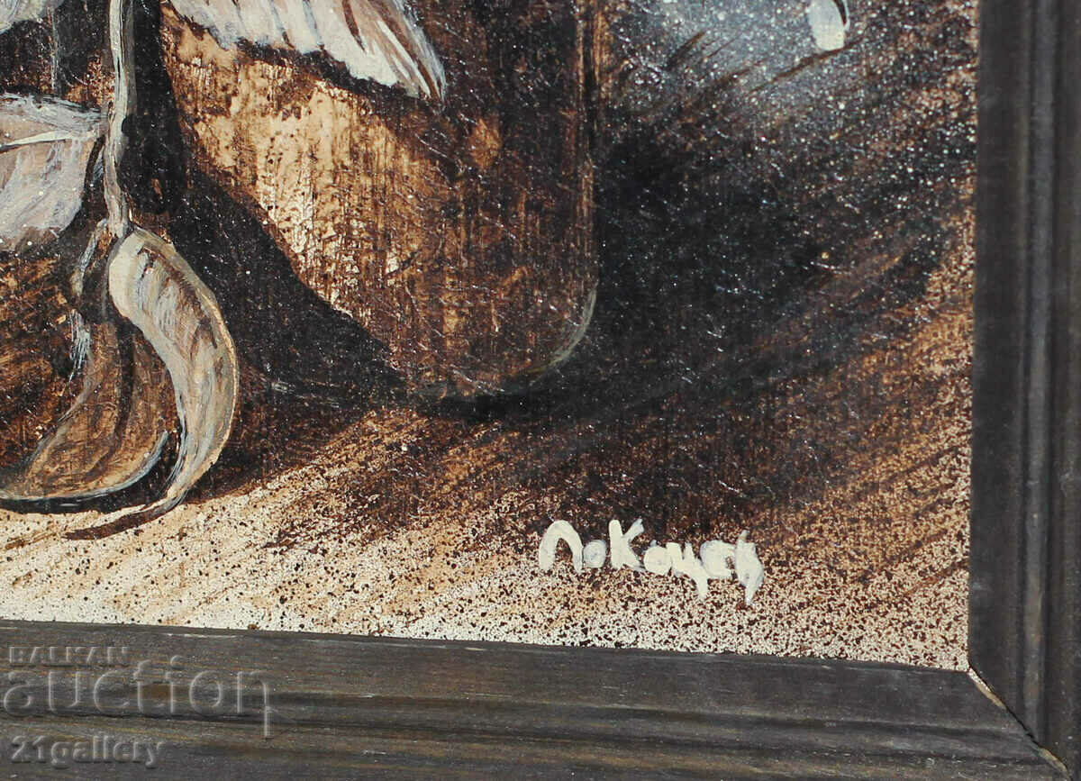 Vaza cu natura statica cu flori, vopsele in ulei, semnata - 7 Vaza cu natura statica cu flori, vopsele in ulei, semnata - 7