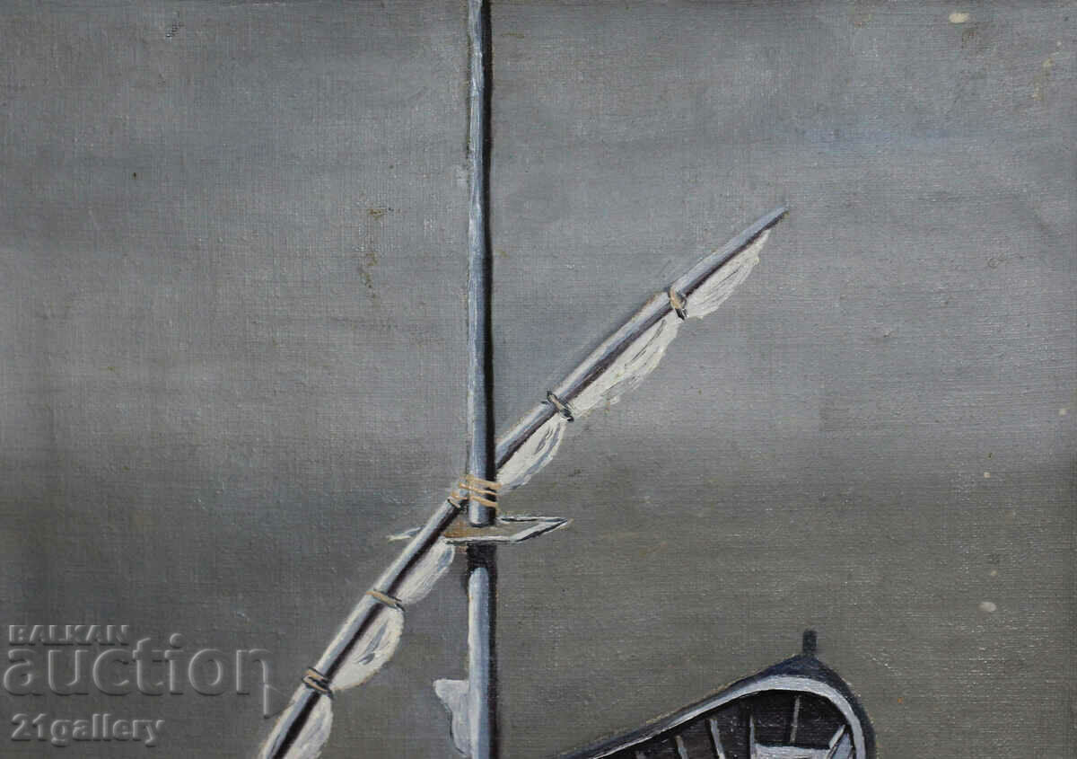 Παράδοση Ελαιογραφία Ψαροκάικα Υπογραφή Παράδοση Ελαιογραφία Ψαροκάικα Υπογραφή