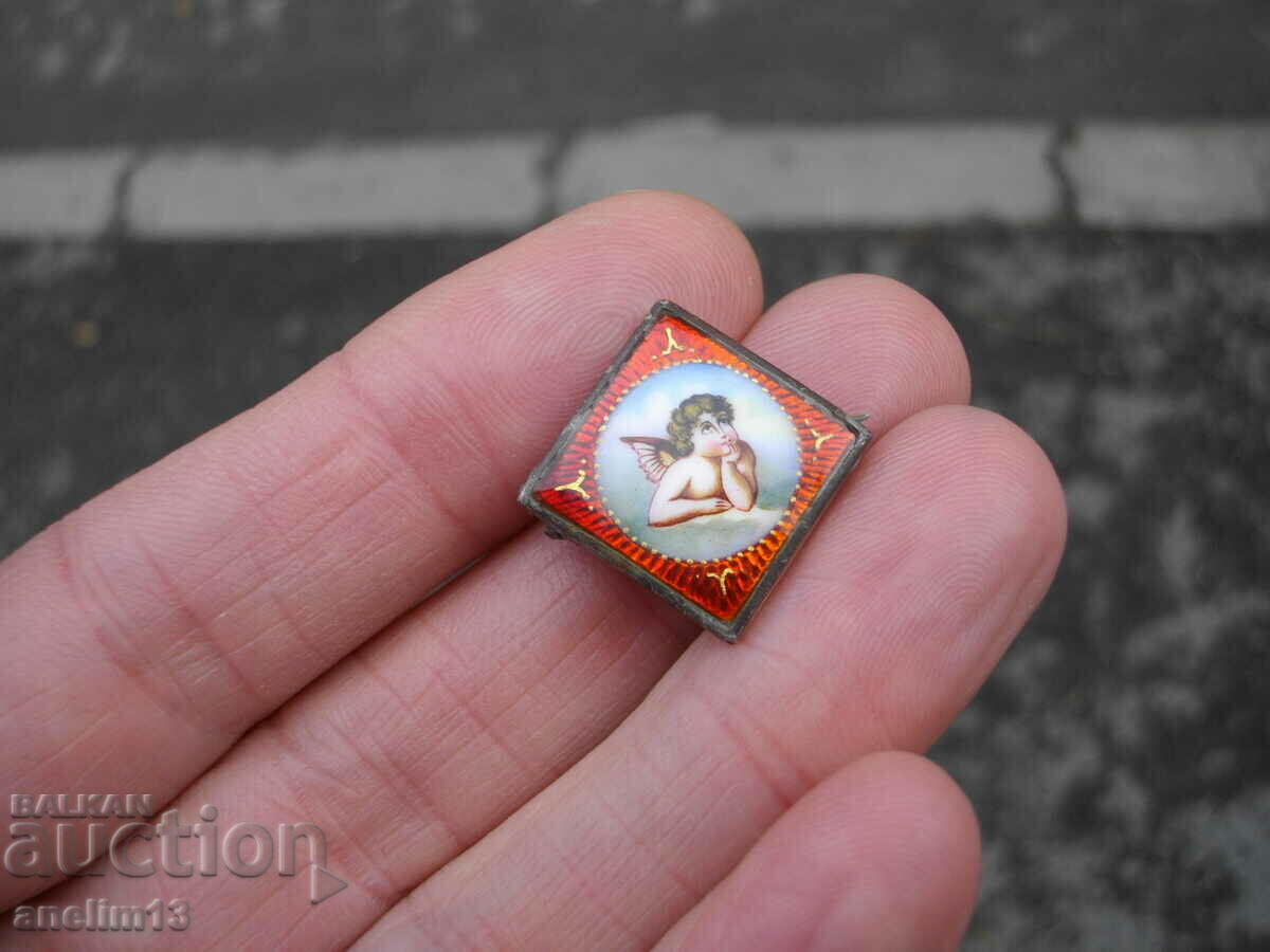 OLD SILVER ANGEL ENAMEL BROOCH with price 90.00 BGN | € 46.02 OLD SILVER ANGEL ENAMEL BROOCH with price 90.00 BGN | € 46.02