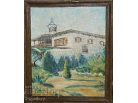 Landscape monastery garden oil second half of XX century