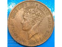 1 Cent 1947 Honduras Britanic George VI Bronz - Rar