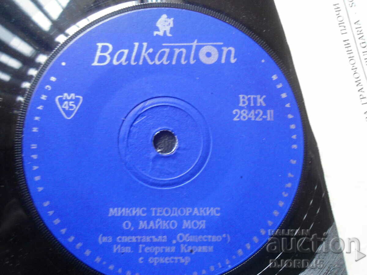 Delivery of VTK 2842, Mikis Theodorakis, gramophone record, small