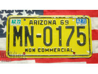 US license plate ARIZONA 1969