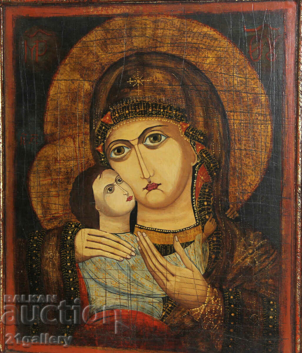 Contemporary hand-painted icon of the Holy Virgin and Child with price 1300.00 BGN | € 664.68 Contemporary hand-painted icon of the Holy Virgin and Child with price 1300.00 BGN | € 664.68