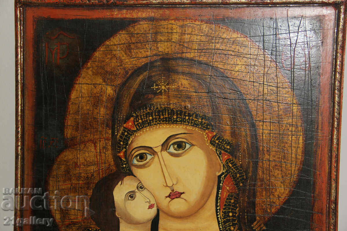 Auction Contemporary hand-painted icon of the Holy Virgin and Child Auction Contemporary hand-painted icon of the Holy Virgin and Child